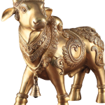 Pure Brass Standing Nandi 14" Fully Engraved - Sacred Temple Sculpture | Jaipurio